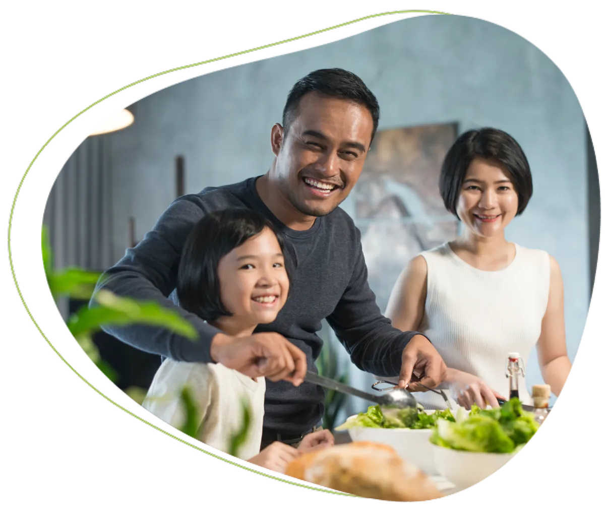Family cooking together in the kitchen.